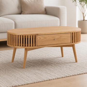Serenity Oak Oval Coffee Table