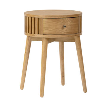 Serenity Oak Round Side Table | Bedside Table
