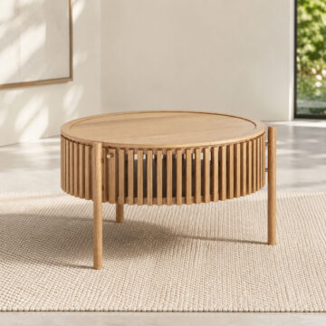 Serenity Oak Story Coffee Table With Door | Assembled | Clearance