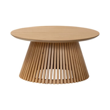 Serenity Oak Round Coffee Table | Assembled
