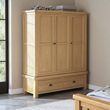 Oak Shire Triple Wardrobe