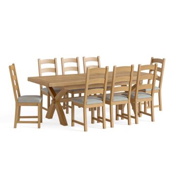 Oak Shire Cross Leg Extending Dining Table | 200 – 245cm