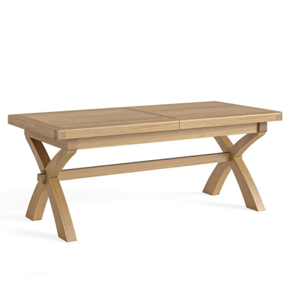 Oak Shire Cross Leg  Ext Dining Table | Self Assembly