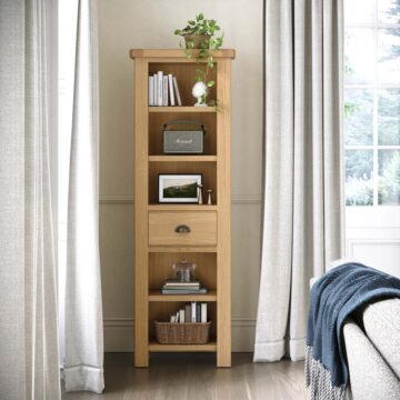 Oak Shire Slim Bookcase | Assembled