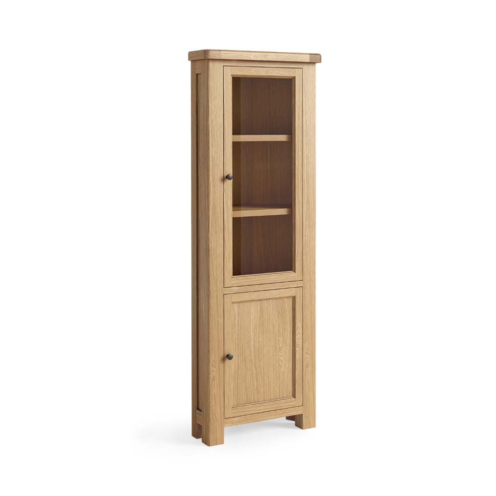 Oak Shire Corner Display Cabinet | Assembled