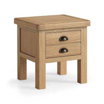 Oak Shire 2 Drawer Lamp Table | Bedside Table | Assembled
