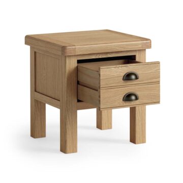 Oak Shire 2 Drawer Lamp Table | Bedside Table | Assembled