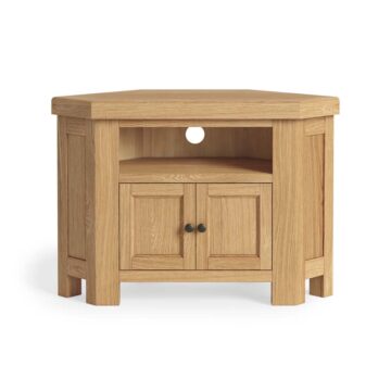 Oak Shire 2 Door Corner TV Unit 100cm | Assembled