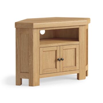 Oak Shire 2 Door Corner TV Unit 100cm | Assembled