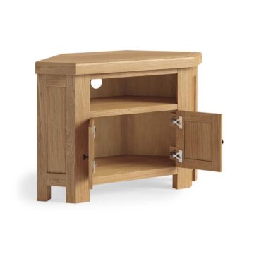 Oak Shire 2 Door Corner TV Unit 100cm | Assembled