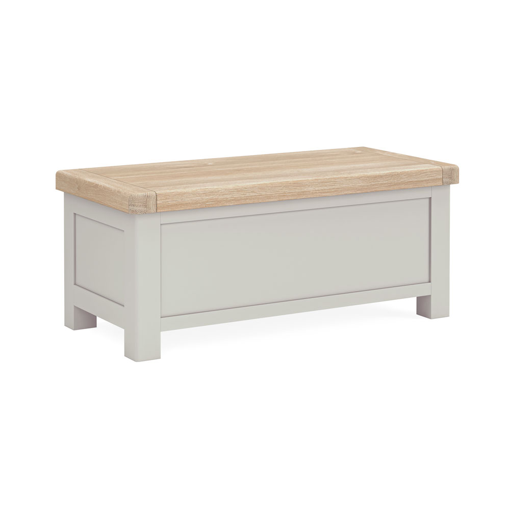 Havenwood Grey Blanket Box Light Grey Fully Assembled Oak World