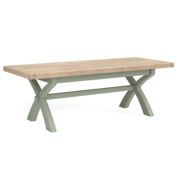 Havenwood Sage Cross LegÂ  Ext Dining Table Sage | Self Assembly