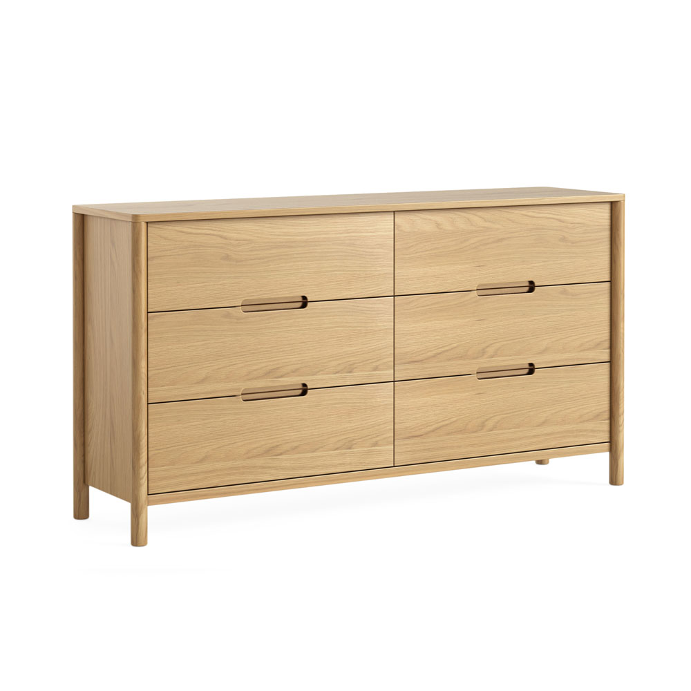 Solstice Oak 6 Drawers Chest Fully Assembled Oak World