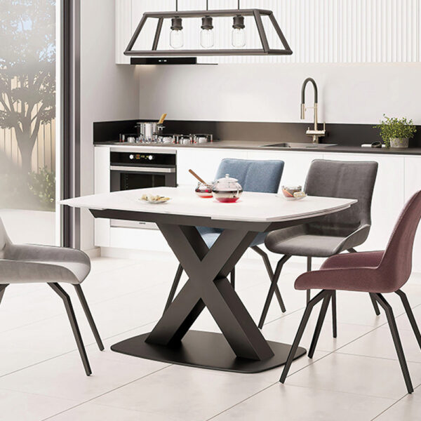 Maiden Small Fixed Dining Table | Grey Stone | Assembly Required