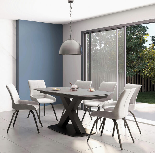 Maiden Small Fixed Dining Table | White Stone | Oak World