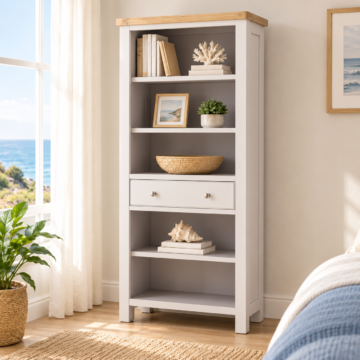 Havenwood Light Grey Large Bookcase | Assembled