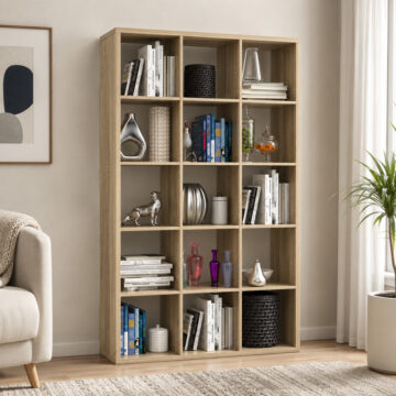Mauri Cube 3x5 Storage Unit in Sand Oak