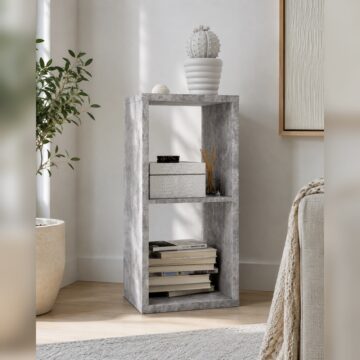Mauri Cube 1 Shelf Storage Unit in Concrete Grey