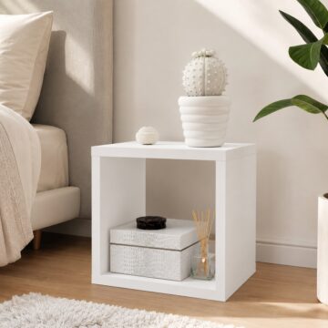Mauri Cube Singular Storage Unit in Matt White