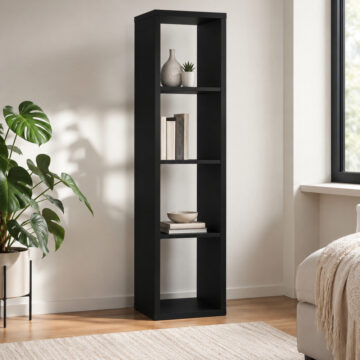 Mauri Cube 3 Shelves Storage Unit in Matte Black