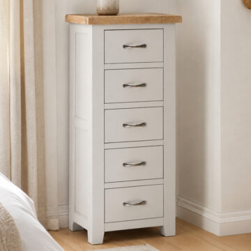 Wessex Grey 5 Drawer Tall Chest