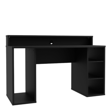 Tezaar Matt Black Gaming Desk | LED Lights