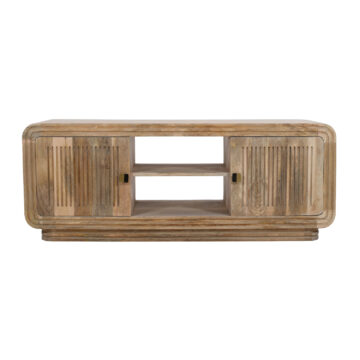 Beachfront Carved Mango Wood 2 Doors TV Cabinet