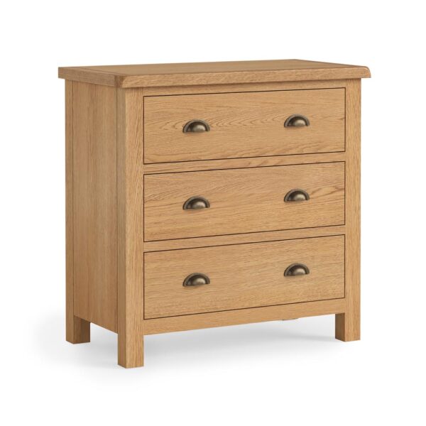 Ancroft Waxed Oak Chest of 3 Drawers | Clearance