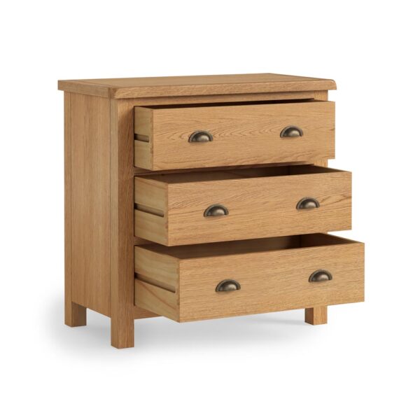 Ancroft Waxed Oak Chest of 3 Drawers | Clearance