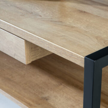 Hard Rock Black Coffee Table | Riviera Oak Finish