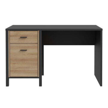 Hard Rock Matt Black Desk | Riviera Oak