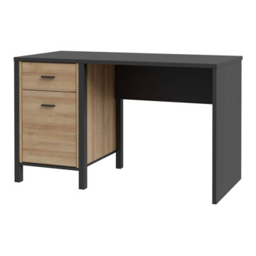 Hard Rock Matt Black Desk | Riviera Oak