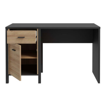 Hard Rock Matt Black Desk | Riviera Oak