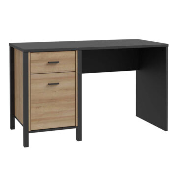 Hard Rock Matt Black Desk | Riviera Oak