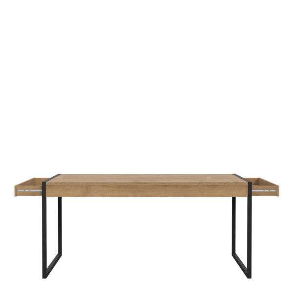 Black Hard Rock Dining Table in Riviera Oak | Self Assembly