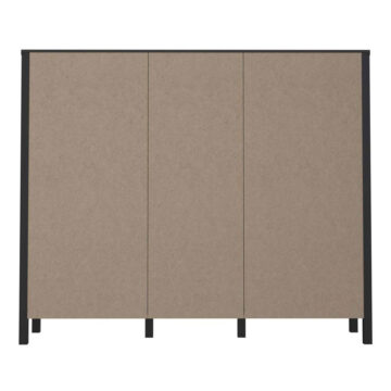 Hard Rock Matt Black 3 Door Shelf Unit | Riviera Oak
