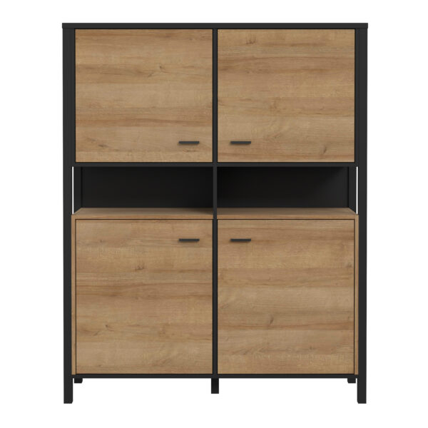 Hard Rock Storage Cabinet in Matt Black/Riviera Oak