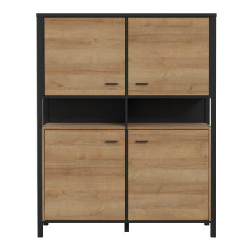 Hard Rock Storage Cabinet in Matt Black/Riviera Oak