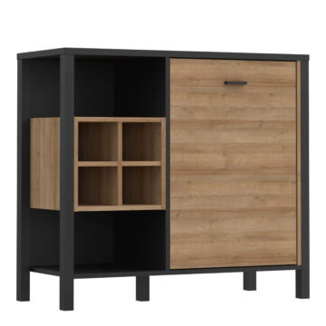 Hard Rock Storage / Display Chest in Matt Black/Riviera Oak