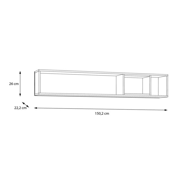 Hard Rock Wall Shelf in Matte Black/Riviera Oak | Self Assembly