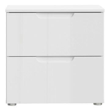 Harper Bedside in White/White High Gloss