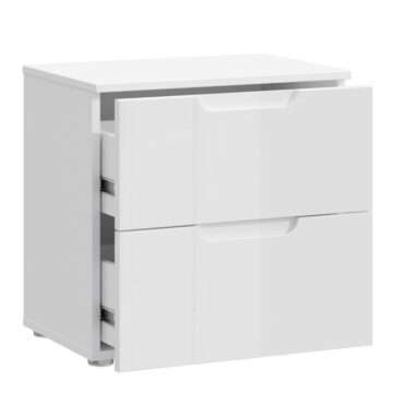 Harper White 2 Drawer Bedside Table | Clearance