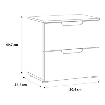 Harper White 2 Drawer Bedside Table | Clearance
