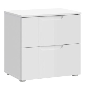 Harper Bedside in White/White High Gloss