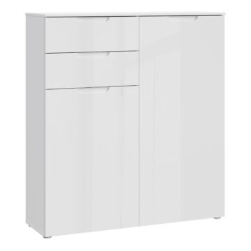 Harper Chest of Drawers in White/White High Gloss