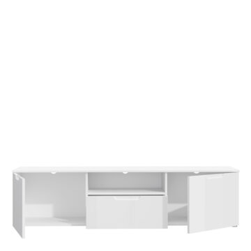 Harper TV Unit  in White/White High Gloss