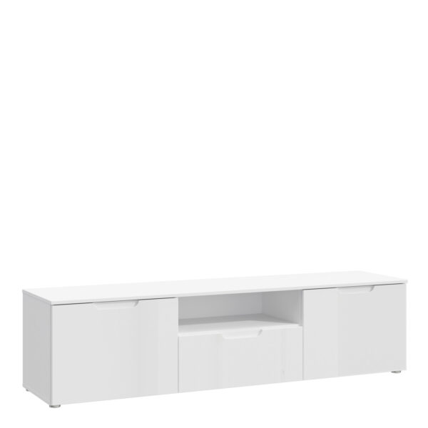 Harper TV Unit  in White/White High Gloss