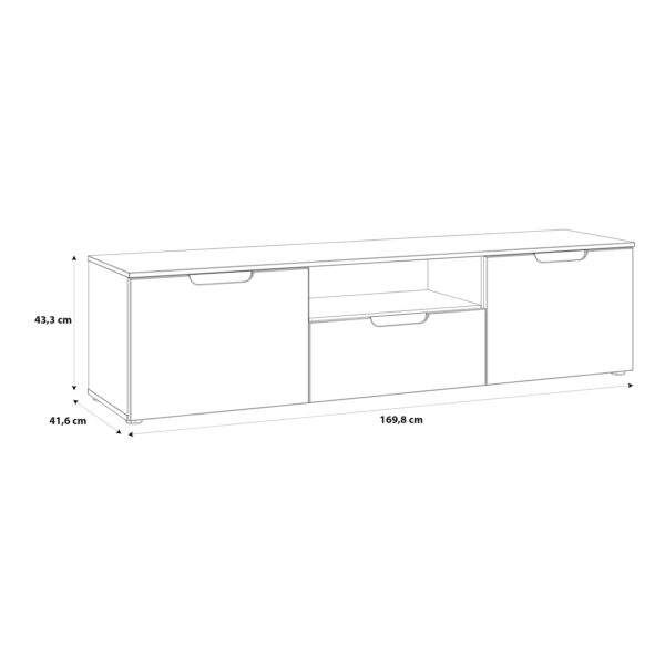 Harper TV Unit  in White/White High Gloss | Self Assembly
