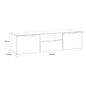 Harper TV Unit  in White/White High Gloss