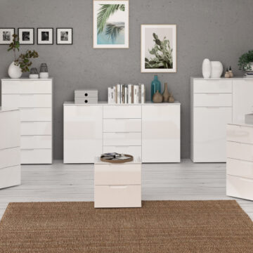 Harper White 4 Drawer 2 Door Chest